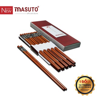 Đũa ăn gỗ Cẩm Lai tự nhiên Khảm trai đầu tròn cao cấp xuất Nhật Masuto