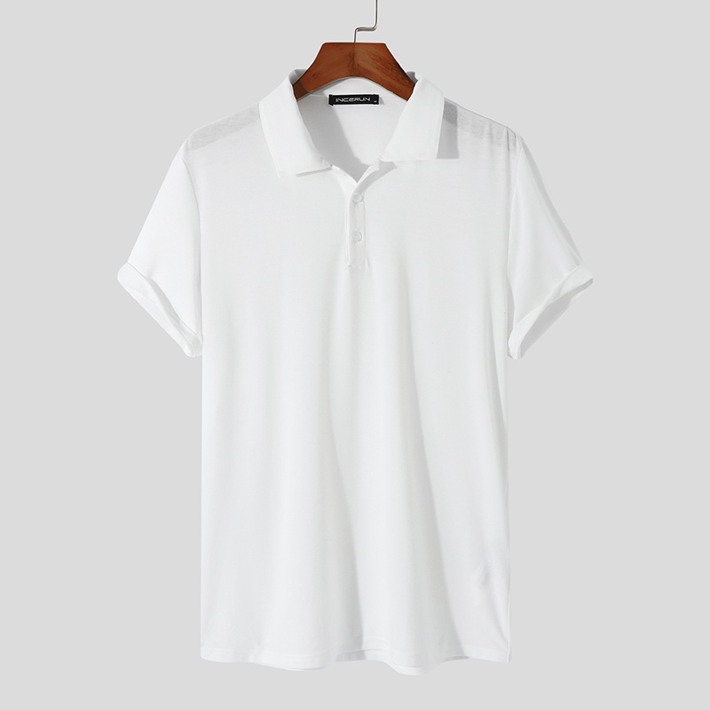 Áo Thun Polo Ngắn Tay Màu Trơn Thời Trang Cho Nam Size S-5XL
