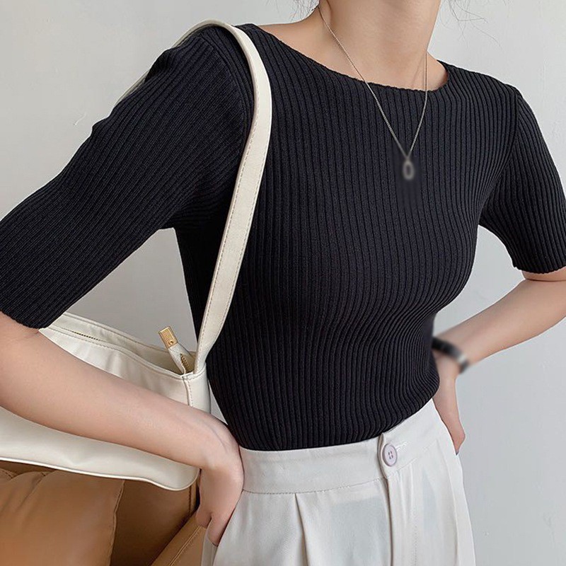 Áo Sweater Tay Lỡ Dáng Ôm Kiểu Hàn Quốc Thời Trang Mùa Xuân Năng Động