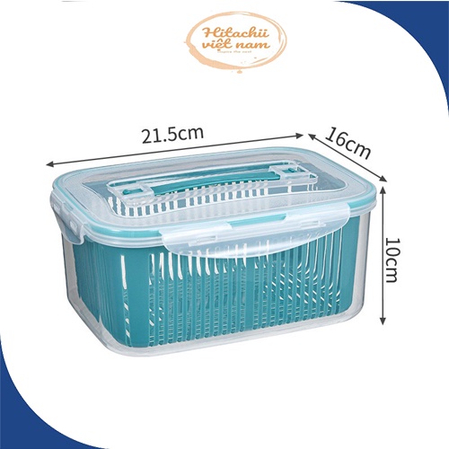 Sét 5 Hộp Đựng Thực Phẩm Có Nắp Đậy Cao Cấp, Khay Nhựa Để Tủ Lạnh Kèm Rổ Ráo Nước Bảo Quản Thức Ăn Tiện Dụng