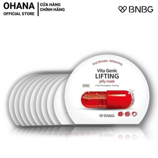 Combo 10 Mặt Nạ Giấy BNBG Lifting Nâng Cơ, Săn Chắc Da, Chống Lão Hóa BNBG Vita Genic Lifting Jelly Mask 30ml x10 (Đỏ)