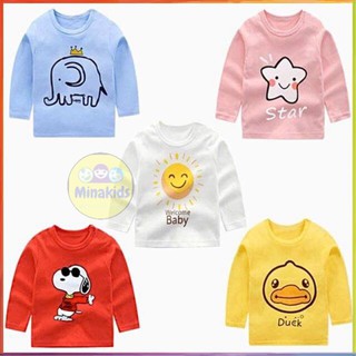 (SIÊU RẺ ) ÁO THUN DÀI TAY THU ĐÔNG IN HÌNH DỄ THƯƠNG DÀI TAY CHO BÉ