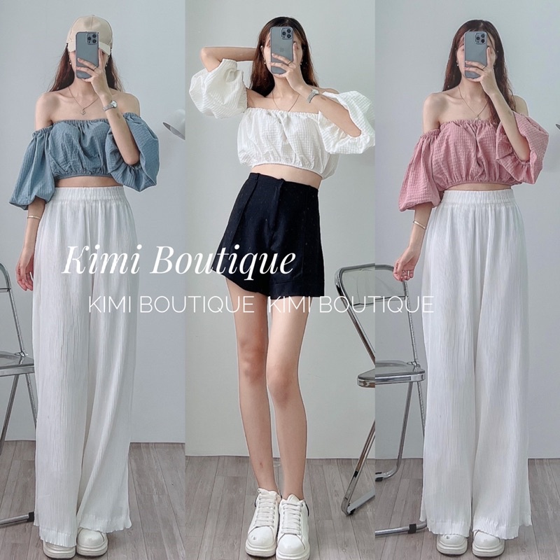 Áo croptop tay bồng to hàng Quảng Châu Áo trễ vai bo chun đẹp nhẹ nhàng (có video shop mặc mẫu)