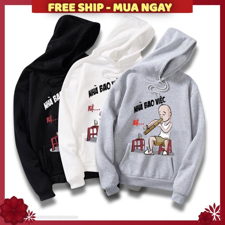 ÁO HOODIE NAM ❤️FREESHIP❤️❤️ĐỔI TRẢ HÀNG NẾU KO VỪA Ý ❤️  VẢI NỈ NHIỀU MÀU ( NHÀ BAO VIỆC ) FREE SIZE DƯỚI 65KG | BigBuy360 - bigbuy360.vn