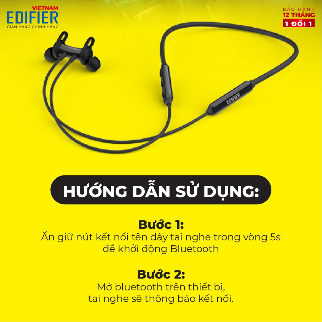 Tai nghe Bluetooth 5.1 EDIFIER W200BT Plus Âm thanh Stereo Chống nước IPX5 - Hàng chính hãng - Bảo hành 12 tháng 1 đổi 1