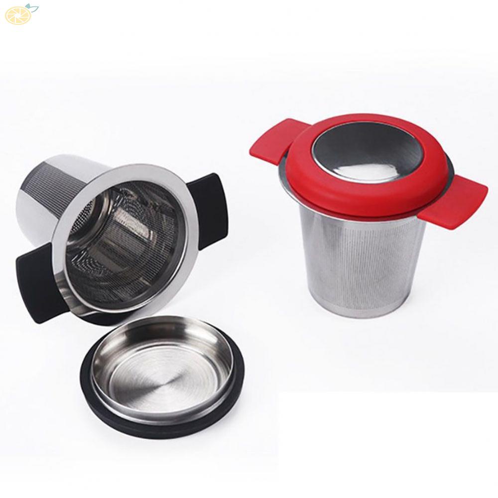 【VARSTR】Tea Leaf Strainer. Stainless Steel Tea Infuser With Handle Lid Black/Red Coffee