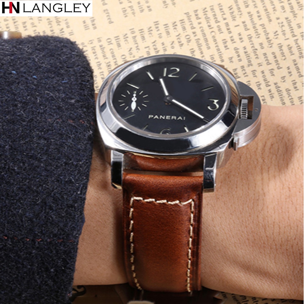 PANERAI Dây Đeo Bằng Da Bò Chất Lượng Cao Phong Cách Vintage 18 / 20 / 22 / 24 / 26mm
