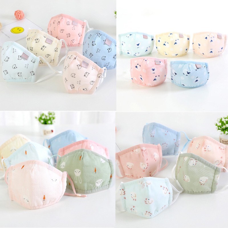 Khẩu trang trẻ em 5 lớp sợi tre cao cấp MATYDO thanh lọc không khí ngăn cản khói bụi vi khuẩn KT02 vải