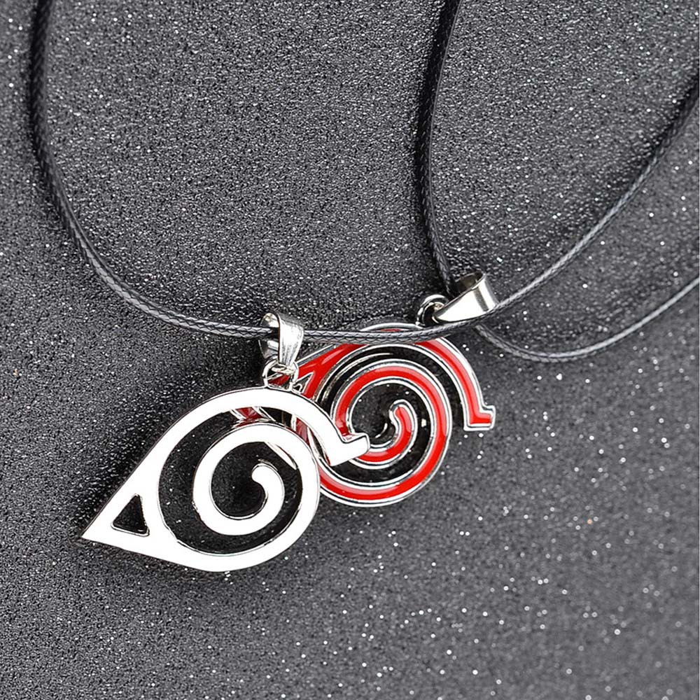 JARRED Metal Pendant Necklace Japanese Anime Cosplay Props Anime NARUTO Gift Kakashi Leaf Village Konoha Jewelry Unisex Uzumaki Naruto Uchiha Itachi Symbol Logo/Multicolor