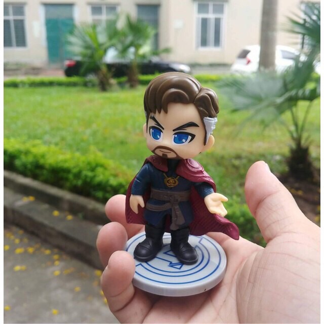 Lẻ Mô hình siêu anh hùng người sắt người nhện dr strange thanos captain Marvel figure chibi