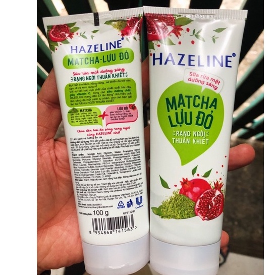 Sữa rửa mặt trắng da HAZELINE 50g - 100g Matcha Lựu Đỏ/ Nghệ Hoa Cúc/Tràm Trà - SRM Hazeline