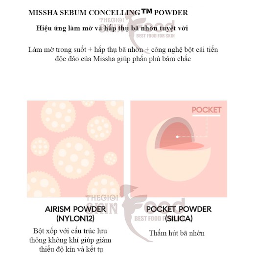 MBC Phấn phủ dạng nén/ bột Missha Airy pot pact/powder có 3 loại Translucent/Mint/Pink | BigBuy360 - bigbuy360.vn