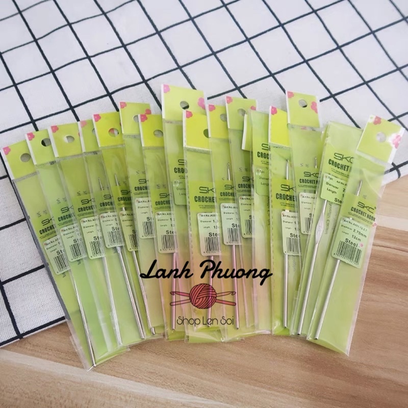 Kim Móc Len Size Nhỏ Móc Sợi Hè, Kim Móc Len SKC Trắng Size Mini