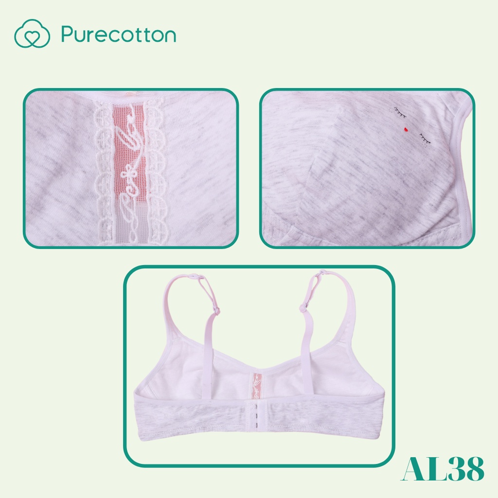 Áo lót học sinh Purecotton cho bé gái chất liệu cotton cao cấp kiểu dáng cài khuy không đệm PC015 | BigBuy360 - bigbuy360.vn