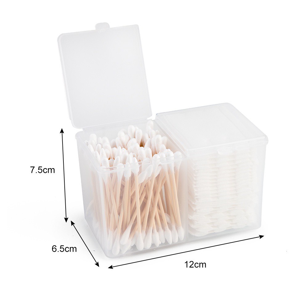 (Hàng Mới Về) Hộp Nhựa Trong Suốt Đựng Tăm Bông / Bông Tẩy Trang Đa Năng Tiện Dụng | BigBuy360 - bigbuy360.vn