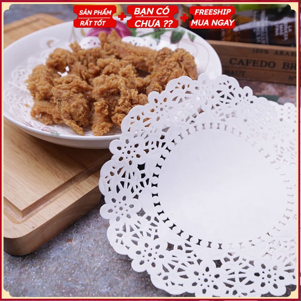 PVN39983 Set 140 tờ giấy lót bánh thấm dầu cao cấp,giấy ren lót bánh bao bánh nướng hút dầu mạnh .