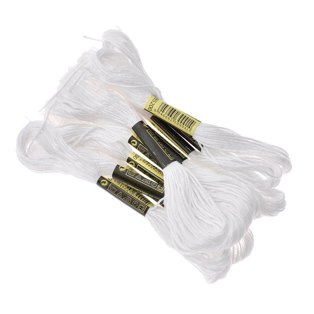 Set 12 cuộn chỉ thêu 8m màu trắng đen 122