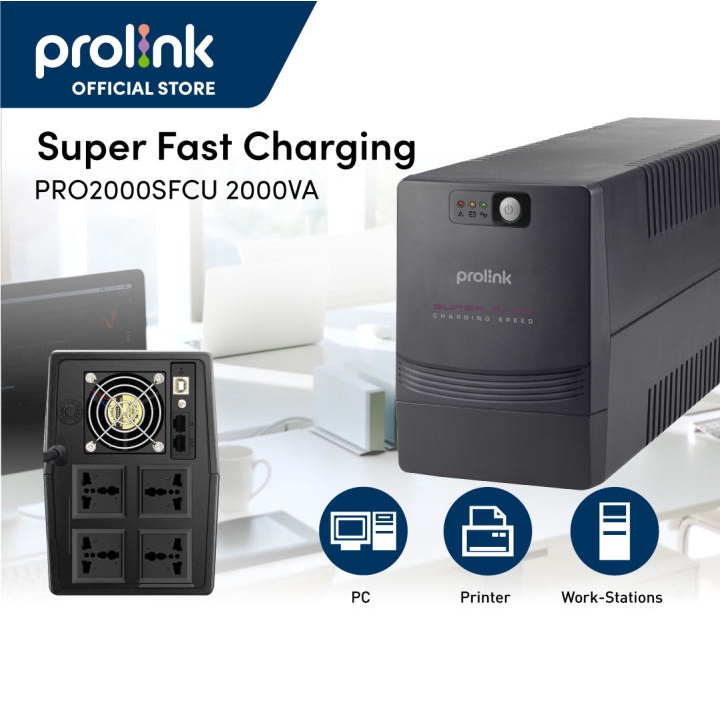 [Hàng Chính Hãng] Bộ Lưu Điện UPS PROLiNK PRO2000SFCU (2000VA) Công Suất 1200W - Bảo Hành 2 Năm, Lỗi 1 Đổi 1