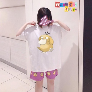 Quần Đùi Hoạt Hình Vịt Hồng Short Cartoon Oversize Ulzzang Unisex Dáng Rộng - MM