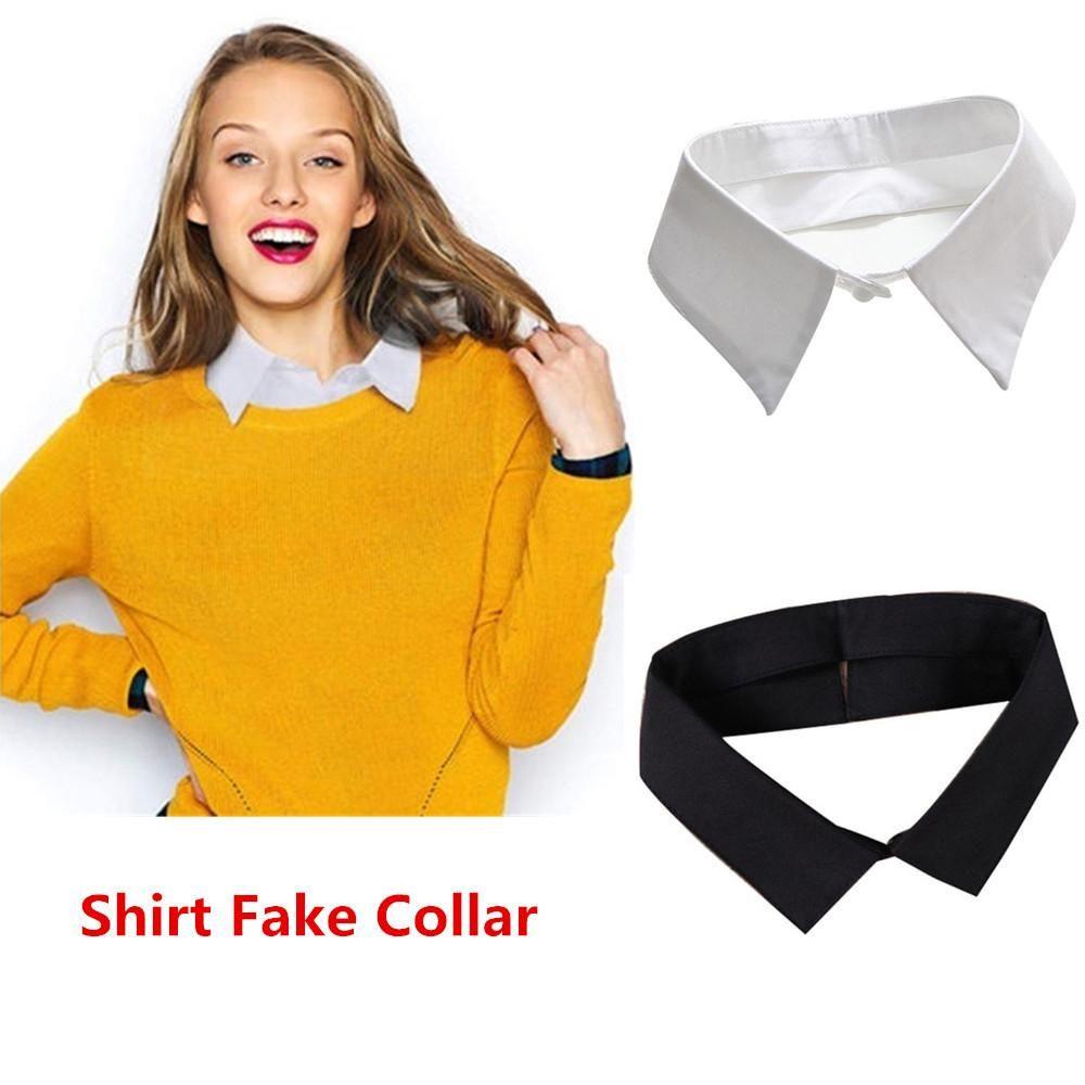 Cổ Áo Rời Cổ Bẻ Màu Trắng / Đen Phong Cách Vintage Kat1