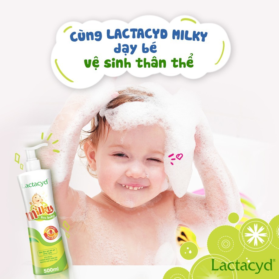 Sữa tắm gội trẻ em Lactacyd Milky
