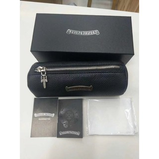 hộp đựng kính da chromeheart logo tag tên si bạc thái