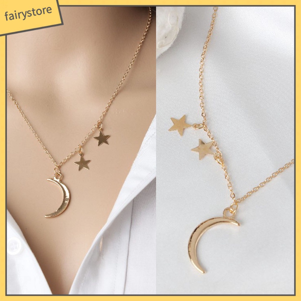 Dây chuyền nữ mặt trăng sao xinh xắn