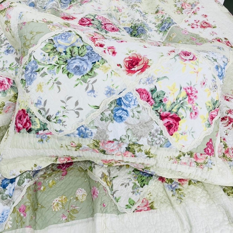 Chăn bộ chần ghép cực xinh 100% cotton