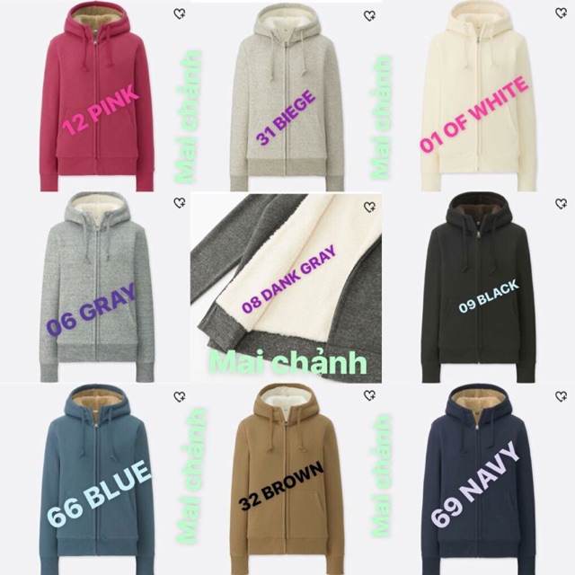 Áo nỉ lót lông nữ