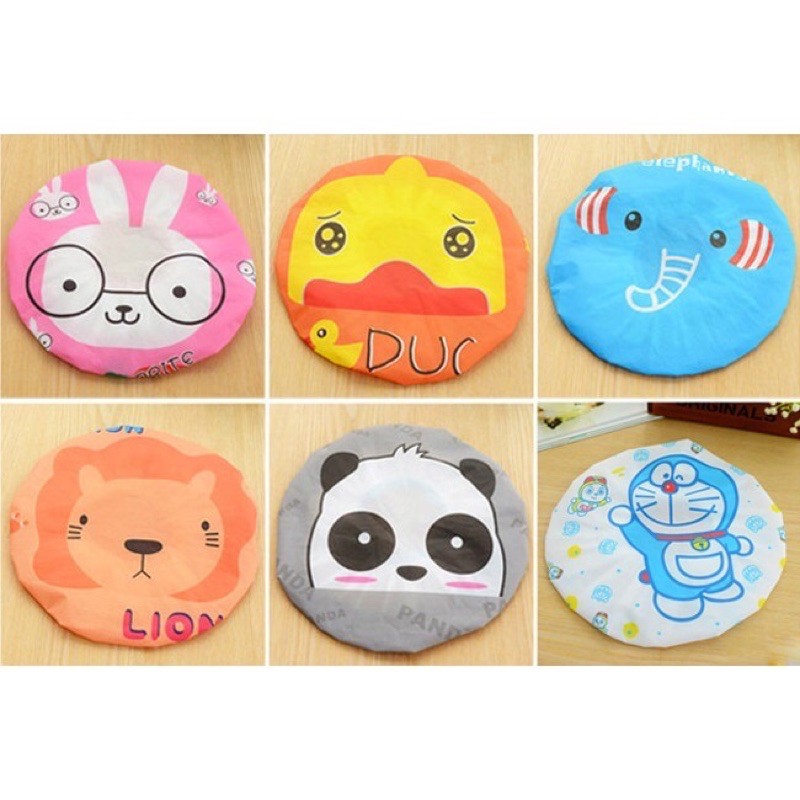 Mũ trùm đầu khi tắm siêu dễ thương.