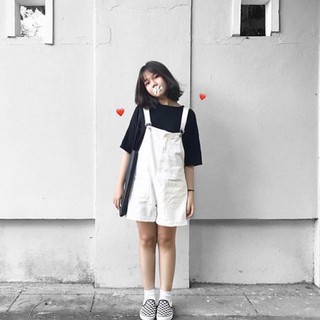 Quần yếm short trắng Q561
