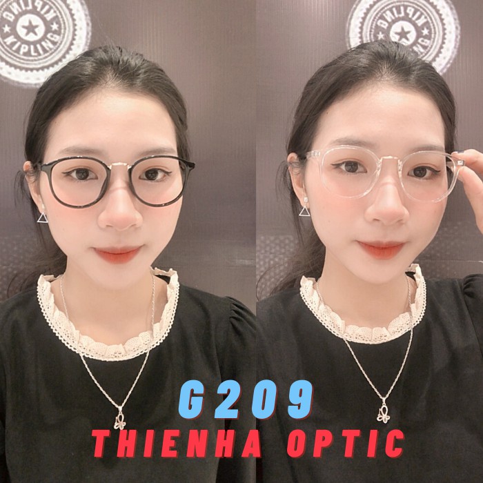 Gọng kính tròn nữ THIÊN HÀ OPTICAL nhựa dẻo nhẹ càng mảnh cầu kim loại trẻ trung năng động dễ deo sz vừa nhiều màu TH209