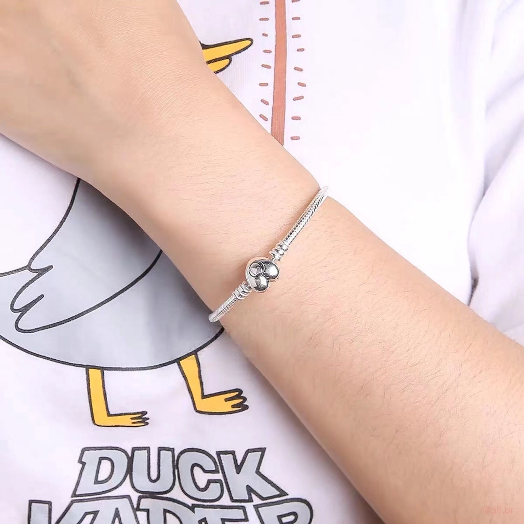 Pandora Vòng Tay Mạ Bạc 925 Đính Trái Tim Xinh Xắn