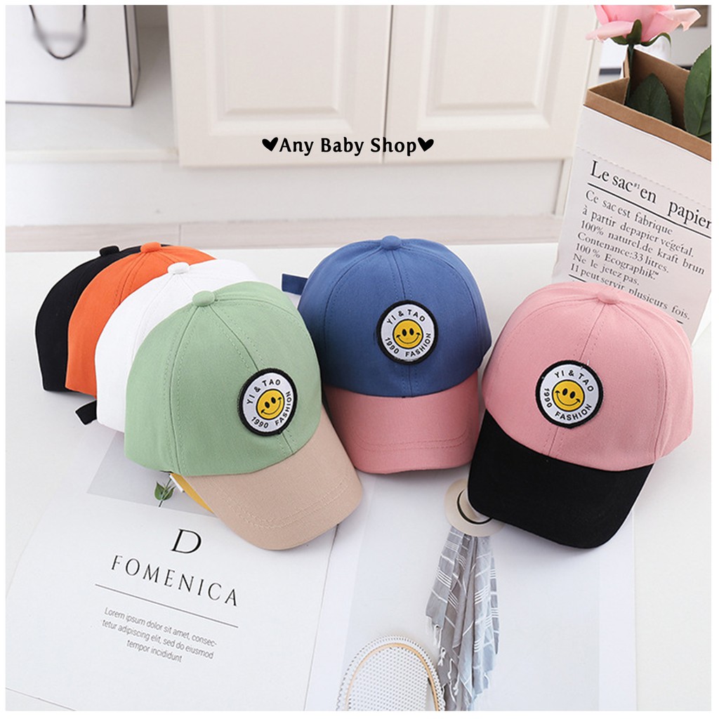 Mũ nón in chữ và mặt cười cute cho bé trai bé gái nhiều màu dễ thương-hàng có sẵn ❣❣