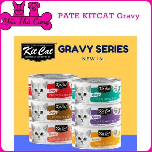 Pate Kitcat Gravy cho mèo dạng sốt - lon 70g-YEUTHUCUNGDAKNONG