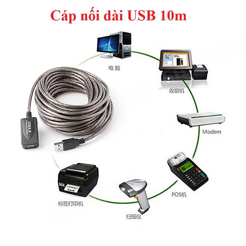 Cáp nối dài USB 10m giá rẻ