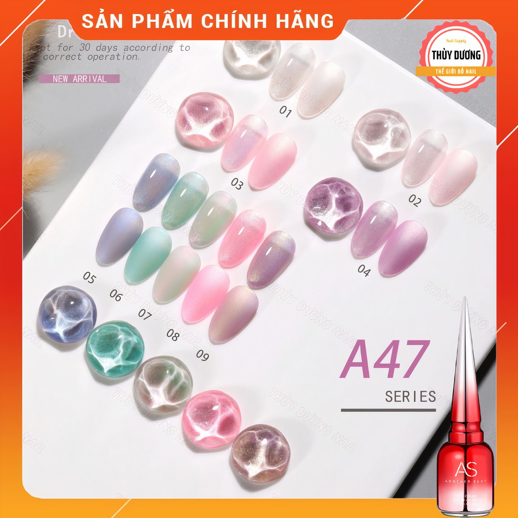 Sơn gel AS chính hãng chai đỏ mã A47 (ánh xà cừ) 15ml