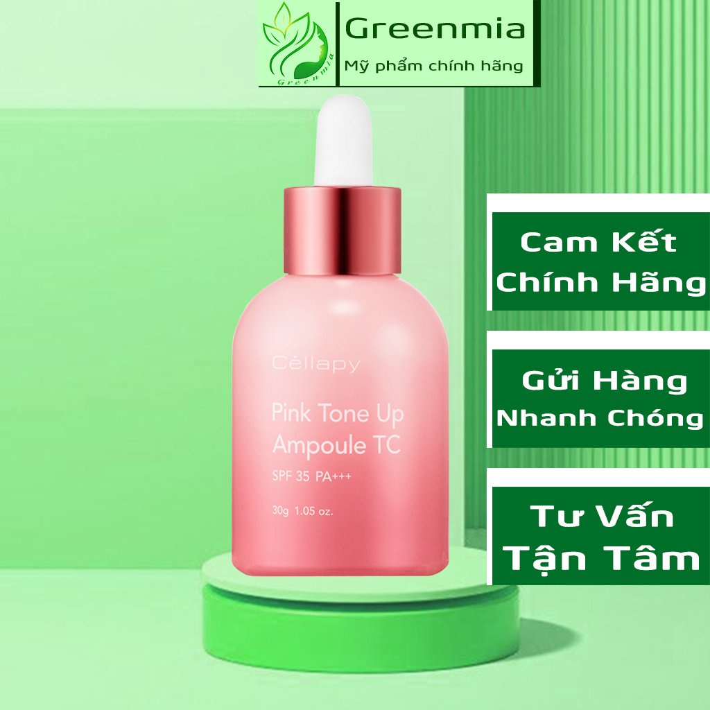 Serum Cellapy Pink Tone Up Ampoule SPF35 PA+++ 30ml Dưỡng Trắng Hồng Chống Nắng [MẪU MỚI NHẬP KHẨU CHÍNH HÃNG]