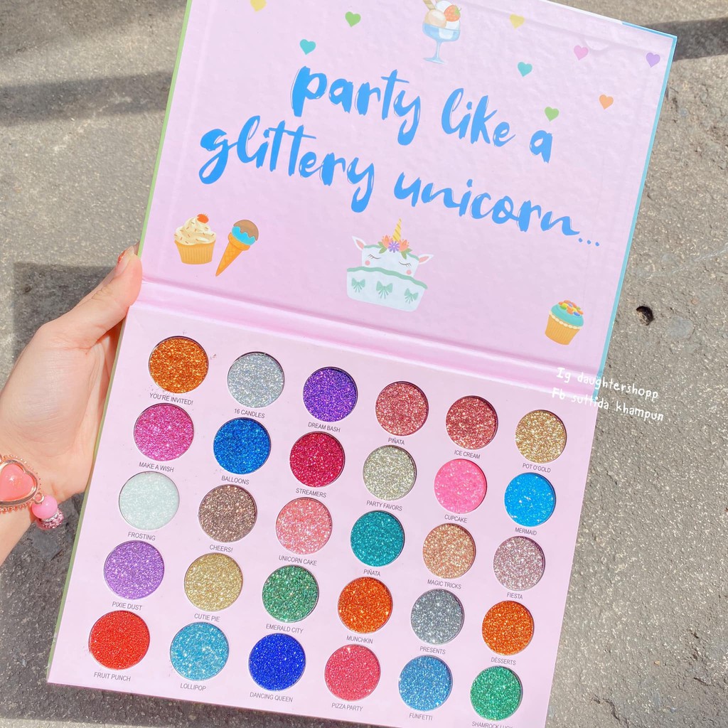 BẢNG MẮT NHŨ KIM TUYẾN Lấp lánh 30 Ô Unicorn Glitter