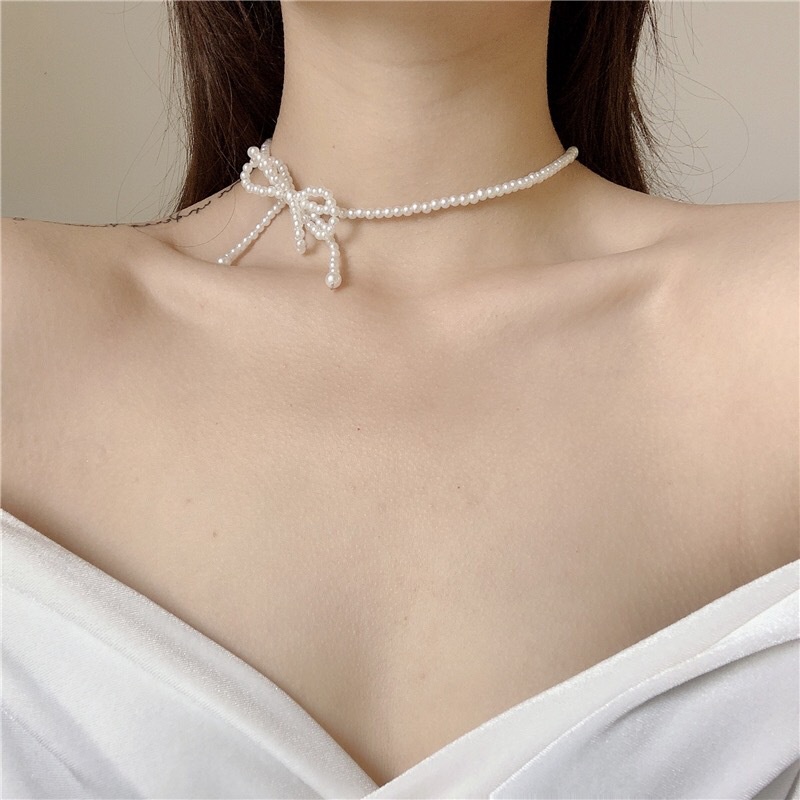 Choker Vòng Cổ Hàn Quốc Thanh Lịch Hình Nơ Siêu Xinh Mainia Shop
