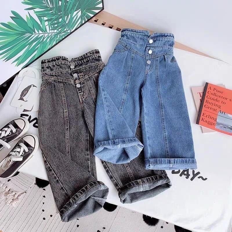 Quần Jean Ống Rộng 3 Cúc Siêu Chất Size 10-35kg