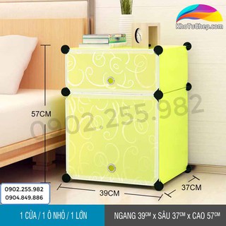[ GIẢM GIÁ SỐC ] Tủ nhựa ghép kê cạnh giường (chọn màu theo phân loại)