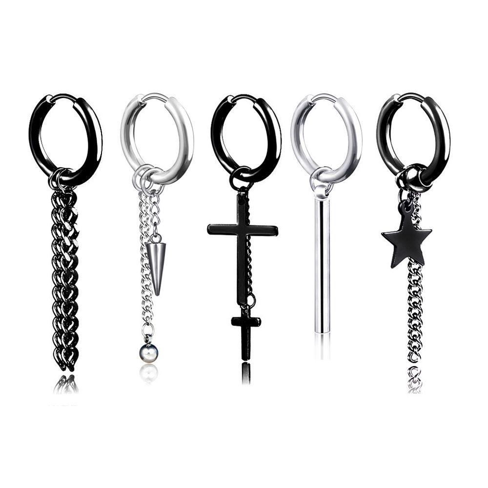 SOMEDAYZL Bông Tai Dạng Vòng Hình Ngôi Sao Đơn Giản Phong Cách Hàn Quốc Cho Nam Và Nữ