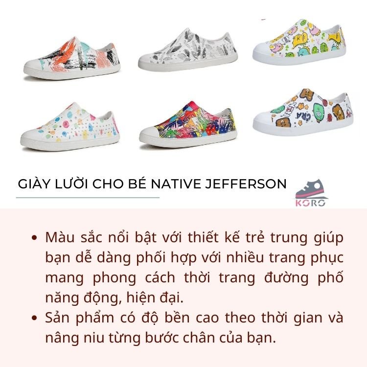 giày đi phố đi biển native siêu nhẹ, cao cấp,chống nước NALTV07