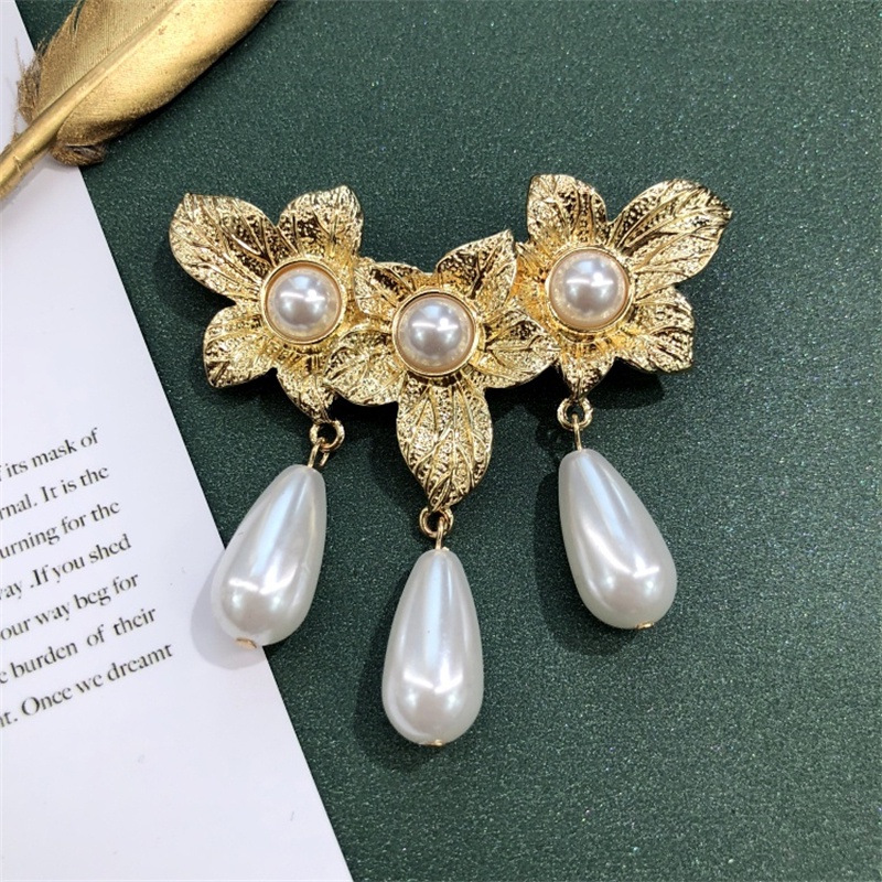 Ghim Cài Áo Đính Ngọc Trai Kiểu Vintage Thời Trang Cho Nữ