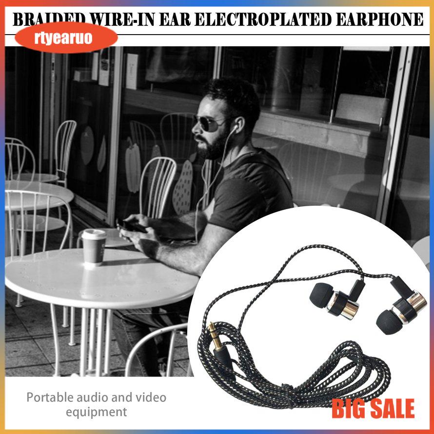 ✨Tai Nghe Nhét Tai  ✨Dây điện bện Mạ Dây tai nghe K Song Điện thoại di động Tai nghe Mp3 Đa năng