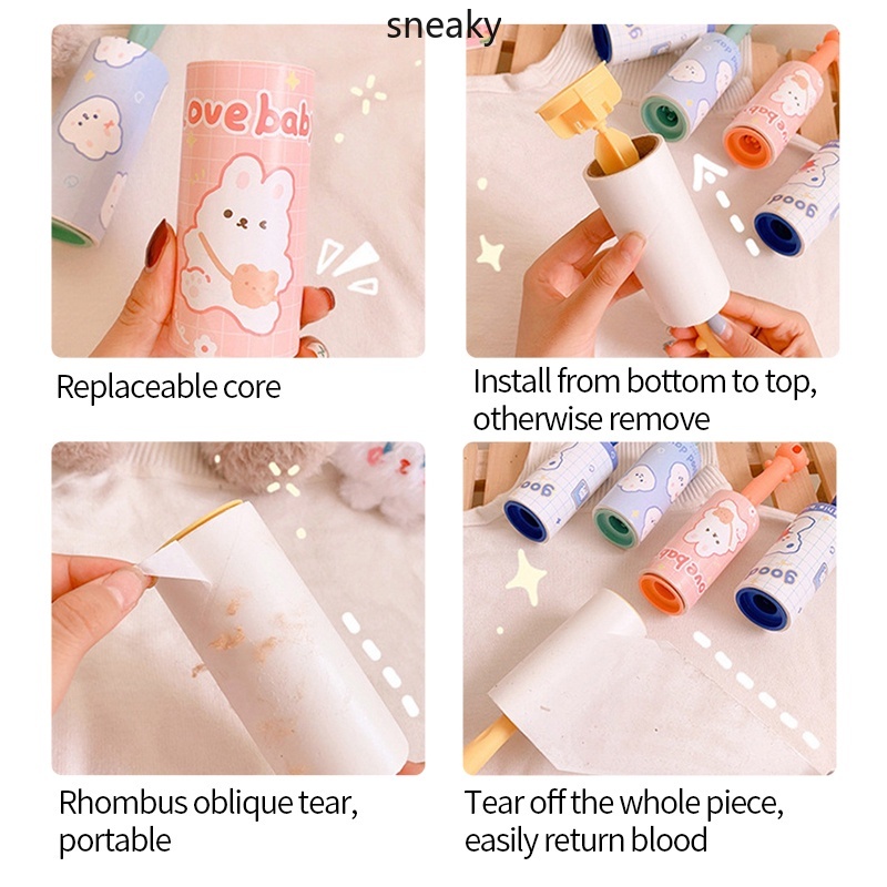 Cây lăn loại bỏ bụi bẩn và lông tóc độ dính mạnh có thể tái sử dụng được