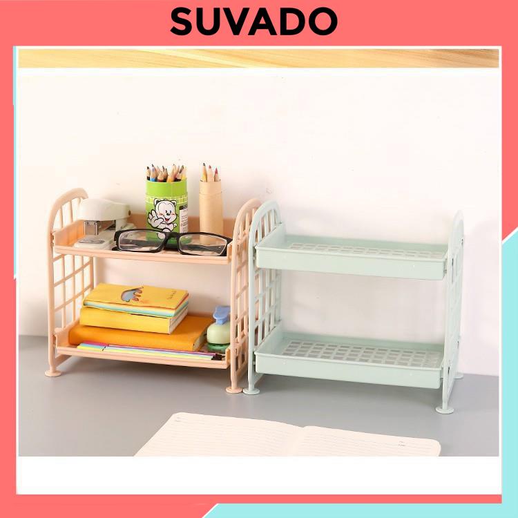 Kệ đựng đồ Mini 2 Tầng Để Bàn, Để Đồ Dùng Học Tập,  Mỹ Phẩm , Đồ Trang Điểm, gia vị, đồ dùng văn phòng E050 SUVADO