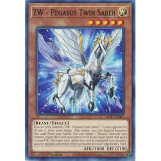 Thẻ bài yugioh zw - pegasus twin saber - liov-en001 - common 1st edition