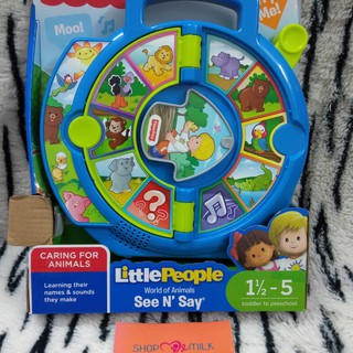 Đồ chơi Fisher Price Thế giới động vật Fisher-Price Little People World of Animals See 'N Say with 2-Pages